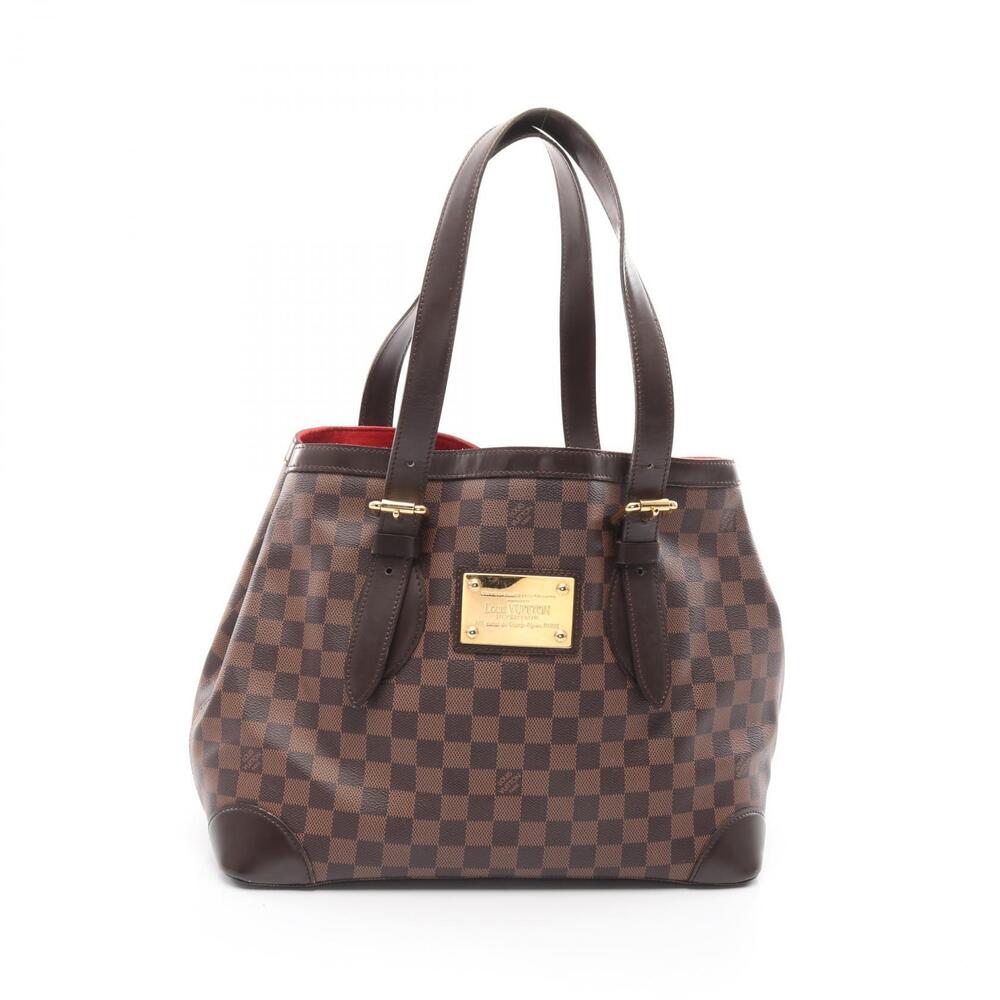 Louis Vuitton Hampstead Damier Ebene Brown Tote Bag Canvas Leather Brown